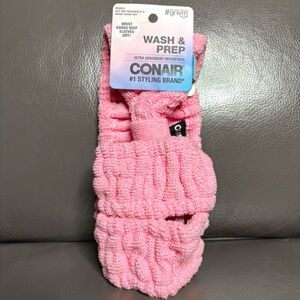 Conair Pink Microfiber Headwrap & Wrist Band Set
